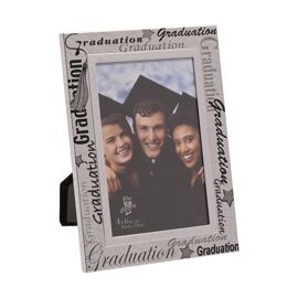 Photo Frame Alumin. Satin/Black "Graduation" 4x6 *(48/72)*