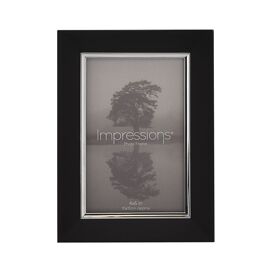 Impressions Black & Silver Aluminium Frame 4" x 6"