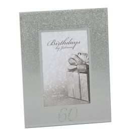 Milestones Glitter Mirror Frame 4" x 6" - 60th
