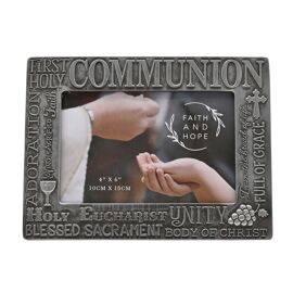Faith & Hope Metal First Communion Photo Frame 6" x 4"