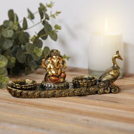 Faith & Hope Bronze Effect Resin Tea Light Holder - Ganesh