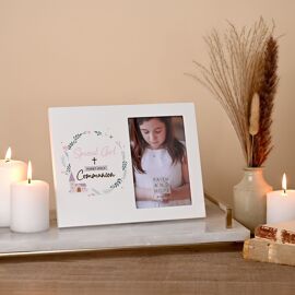 Faith & Hope Wreath Frame 4" x 6" - First Communion Girl