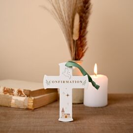 **MULTI 3** Faith & Hope Hanging Cross Plaque - Confirmation