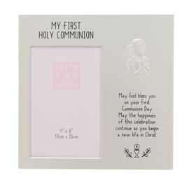 Faith & Hope Embossed Frame 4" x 6" - First Communion Girl