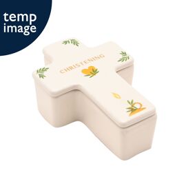 Faith & Hope Cross Trinket Box - Christening
