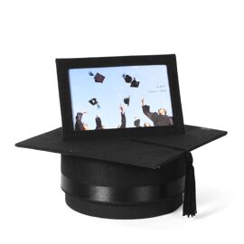 Black Suede Graduation Hat/Box style 4" x 6" Frame