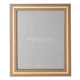 Impressions Gold Trim Wood Grain Effect Photo Frame 8" x 10"