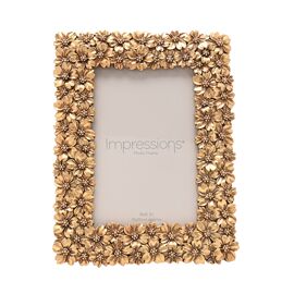 Impressions Flowers Design Resin Photo Frame 4" x 6"