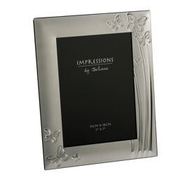 2 Tone Silverplated Photo Frame Butterfly Design 5" x 7"