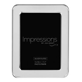 Impressions Shiny Silverplated Round Edge Frame 5" x 7"