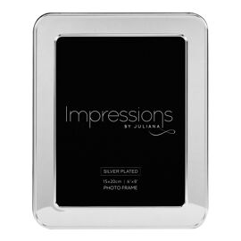 Impressions Shiny Silverplated Round Edge Frame 6" x 8"