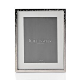 Silverplated Hammered Metal Frame with Mount 6" x 8"