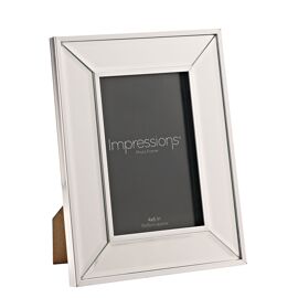 Impressions Mirror Photo Frame Silver Border Corner Bevel 4" x 6"