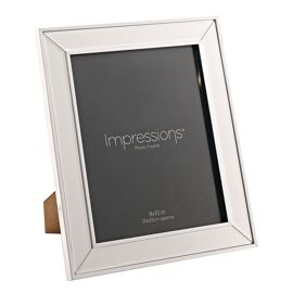 Impressions Mirror Photo Frame Silver Border Corner Bevel 8" x 10"