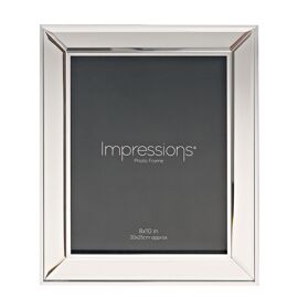 Impressions Mirror Photo Frame Silver Border Corner Bevel 8" x 10"