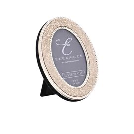 Elegance Metal Plated Champagne Faux Shagreen Photo Frame 2" x 3"