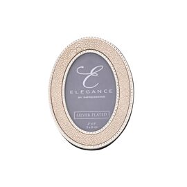 Elegance Metal Plated Champagne Faux Shagreen Photo Frame 2" x 3"