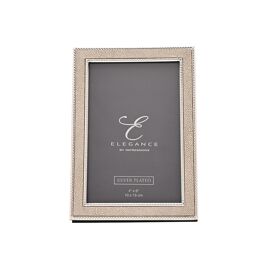 Elegance Metal Plated Champagne Faux Shagreen Photo Frame - 4" x 6"