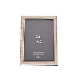 Elegance Metal Plated Champagne Faux Shagreen Photo Frame - 5" x 7"