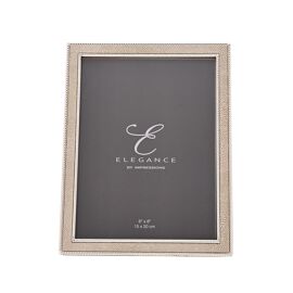 Elegance Metal Plated Champagne Faux Shagreen Photo Frame - 6" x 8"