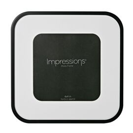 Impressions Black With White Mount Photo Frame 4" x 4"
