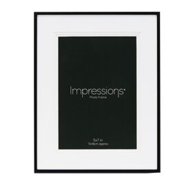 Impressions Black Aluminium Photo Frame - 5" x 7"