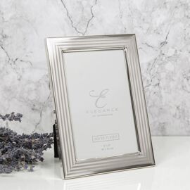 Elegance Silverplated Textured Surface Photo Frame 4" x 6"