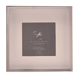 Elegance White Mount Photo Frame 4" x 4" Silver