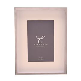 Elegance White Mount Photo Frame 4" x 6" Silver