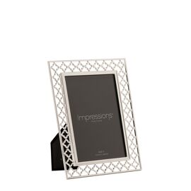 Impressions Lattice Cut Metal Plated Silver Photo Frame 4" x 6"
