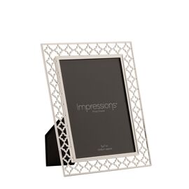 Impressions Lattice Cut Metal Plated Silver Photo Frame 5" x 7"