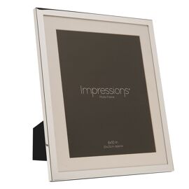 Impressions Silver Plated White Mount Photo Frame 8" x 10"
