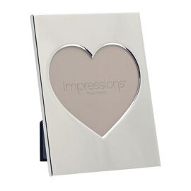 Impressions Heart Aperture Metal Plated Frame 5" x 5"