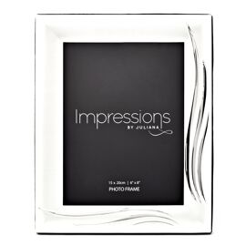 Satin S/P Photoframe - Grass Blade Design side/bottom 6"x8"