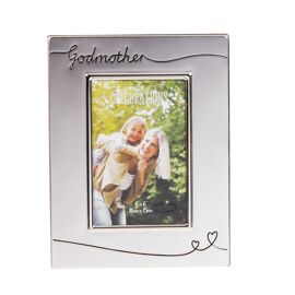 Photo Frame Silverplated Satin Finish "Godmother"