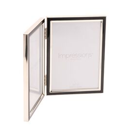 Impressions Silver Plated Frame with Black Epoxy - 5" x 7" Double
