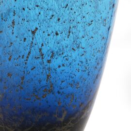 Objets d''Art Blue & Brown Tall Glass Vase 41cm
