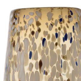 Objets d''Art Brown Glass Vase with White Spots 22cm
