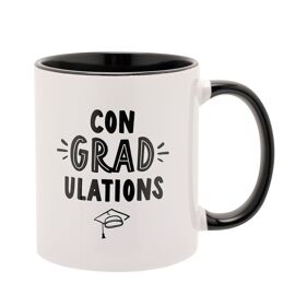 Hullabaloo Graduation Mug Black Inside 11oz - Con"grad"ulations