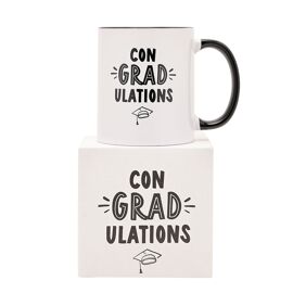 Hullabaloo Graduation Mug Black Inside 11oz - Con"grad"ulations