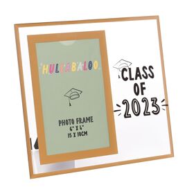 Hullabaloo Graduation Glass Photoframe with Gold Borders 4" x 6" - Class Of 2023
