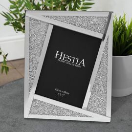 Hestia Mirror Glass Crystal Detail Photo Frame 5" x 7"