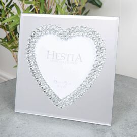 Hestia Mirror Glass Photo Frame Heart Design 6" x 6"