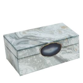 Marbled Jewellery Box with Stone Handle