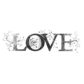 Metal Wall Art with Diamante Detail "Love"