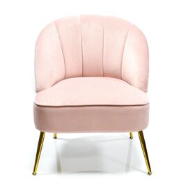 Light Pink Cocktail Chair with Gold Legs