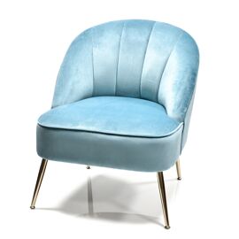 Powder Blue Cocktail Chair with Gold Legs