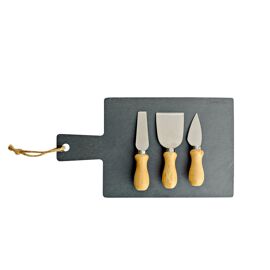 **MULTI 2** Cheese Set - Slate Tray with Set of 3 Cheese Knives