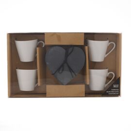 Set of 4 Espresso Cup and Coaster Set