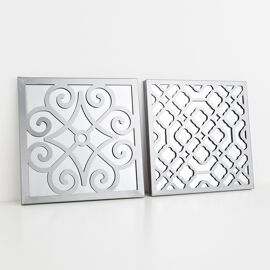 Hestia Set of 2 Mirror Wall Plaques 25cm